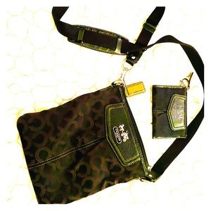 Coach Poppy Monogram Crossbody & keychain wallet